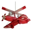 Lámpara de techo colgante Autogiro 2xE14 acabado madera rojo estilo infantil