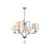 Lámpara de techo colgante Cosmos 4 luces 4xE14 acabado metal cromo pantallas tejido blanco estilo clásico 70cm Ø