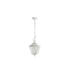Lámpara de techo colgante Granada 1xE27 acabado aluminio blanco estilo clásico IP44 uso en exterior 23cm Ø