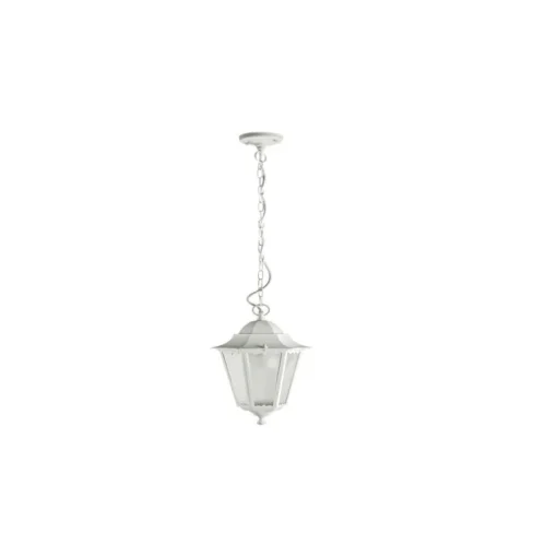 Lámpara de techo colgante Granada 1xE27 acabado aluminio blanco estilo clásico IP44 uso en exterior 23cm Ø