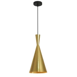 Lámpara de techo colgante Thot 1 luz 1XE27 acabado dorado cepillado estilo moderno19cm Ø