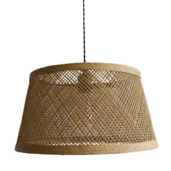 Lámpara de techo colgante India 1XE27 acabado fibra natural estilo rústico 42cm Ø