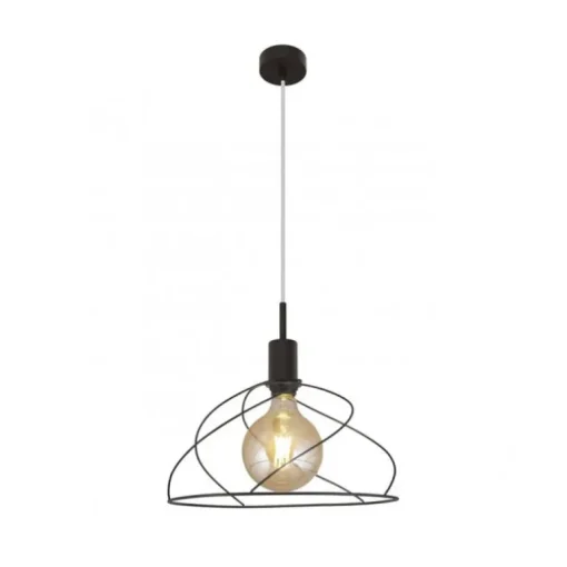 Lámpara de techo colgante Farrel 1 luz 1xE27 acabado metal negro estilo moderno 35cm Ø