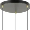 Lámpara de techo colgante Mauna 3 luces acabado negro y oro envejecido 3XE27 estilo moderno 35cm Ø