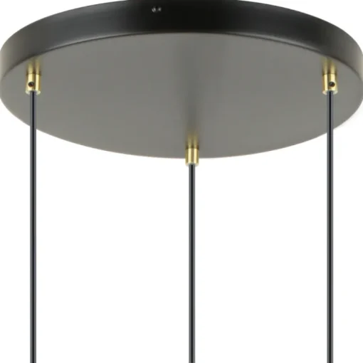 Lámpara de techo colgante Mauna 3 luces acabado negro y oro envejecido 3XE27 estilo moderno 35cm Ø