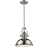 Lámpara de techo colgante Industrial 1xE27 acabado metal cromo estilo industrial 33cm Ø