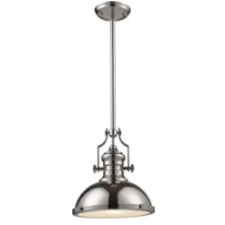 Lámpara de techo colgante Industrial 1xE27 acabado metal cromo estilo industrial 33cm Ø