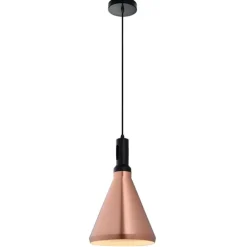Lámpara de techo colgante 1luz 1xE27 acabado metal cobre estilo industrial 25cm Ø