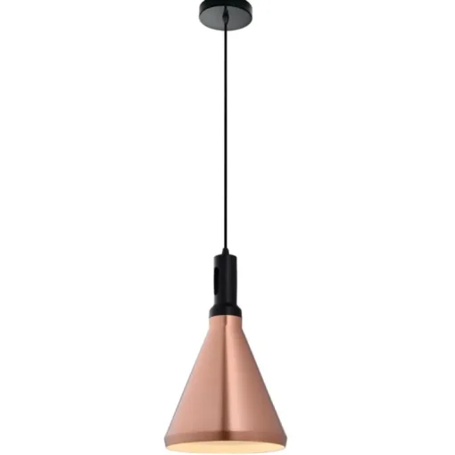 Lámpara de techo colgante 1luz 1xE27 acabado metal cobre estilo industrial 25cm Ø