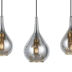 Lámpara de techo colgante Plazen lineal 3 luces 3XE27 acabado negro estilo moderno 88cm largo