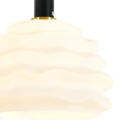 Lámpara de techo colgante Freya 1XE27 acabado negro tulipa cristal blanco estilo moderno 30cm Ø