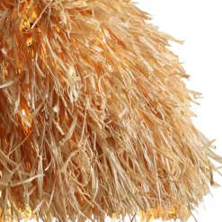 Lámpara de techo colgante Bhután 1XE27 acabado hebras rafia natural estilo rústico 67cm Ø