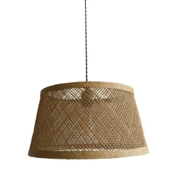 Lámpara de techo colgante India 1XE27 acabado fibra natural estilo rústico 42cm Ø
