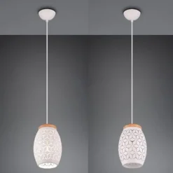 Lámpara de techo colgante Bidar Blanco 1XE27 15cm Ø