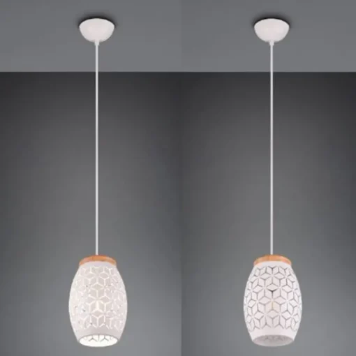 Lámpara de techo colgante Bidar Blanco 1XE27 15cm Ø