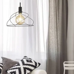 Lámpara de techo colgante Farrel 1 luz 1xE27 acabado metal negro estilo moderno 35cm Ø