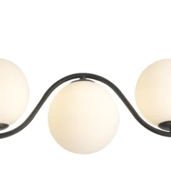 Lámpara de techo colgante Alcira Lineal 3 luces 3XG9 acabado negro mate estilo moderno 80cm largo.
