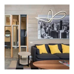Lámpara de techo colgante Dunia LED integrado 53w 3CCT acabado negro estilo moderno mando a distancia incluido