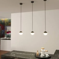Lámpara de techo colgante Custo 1 luz LED integrado 5w tonalidad 3000k acabado negro estilo moderno 9.4cm Ø
