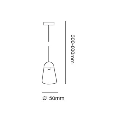Lámpara de techo colgante Nera 1xE27 acabado aluminio negro cristal transparente IP44 uso exterior estilo moderno 15cm Ø