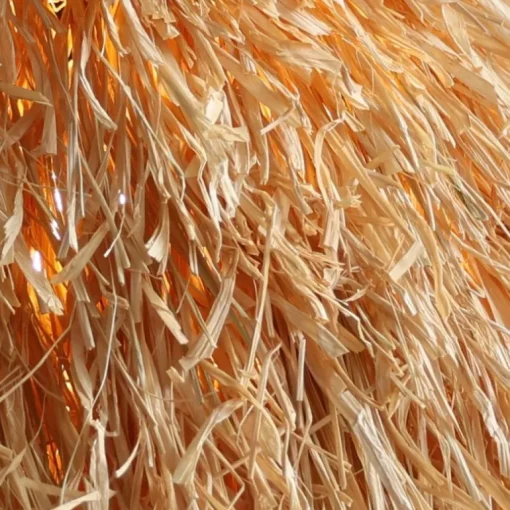 Lámpara de techo colgante Bhután 1XE27 acabado hebras rafia natural estilo rústico 67cm Ø