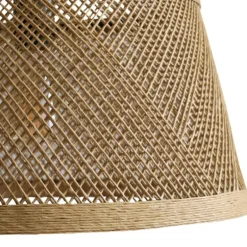 Lámpara de techo colgante India 1XE27 acabado fibra natural estilo rústico 42cm Ø