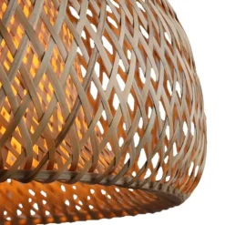 Lámpara de techo colgante Myanmar 1XE27 acabado fibra natural bambú estilo nórdico 45cm Ø