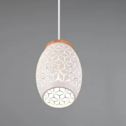 Lámpara de techo colgante Bidar Blanco 1XE27 15cm Ø