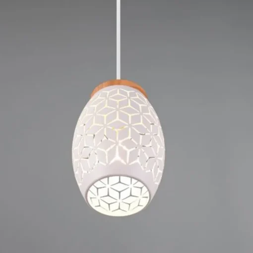 Lámpara de techo colgante Bidar Blanco 1XE27 15cm Ø