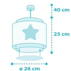 Lámpara de techo colgante Dreams Estrella Azul 1xE27 acabado azul estilo infantil 26cm Ø