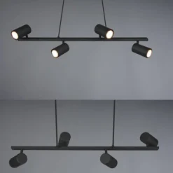 Lámpara de techo colgante Marley 4 luces 4xGU10 acabado metal negro estilo moderno