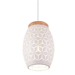 Lámpara de techo colgante Bidar Blanco 1XE27 15cm Ø