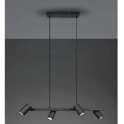Lámpara de techo colgante Marley 4 luces 4xGU10 acabado metal negro estilo moderno