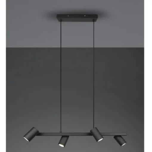 Lámpara de techo colgante Marley 4 luces 4xGU10 acabado metal negro estilo moderno