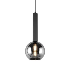 Lámpara de techo colgante Clayton Negro/Fumé 1L 1XE27 20cm Ø