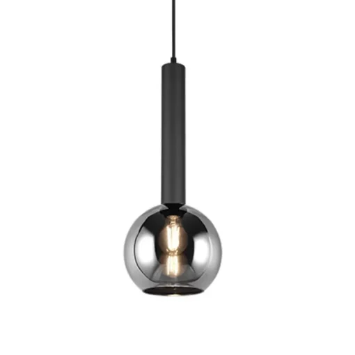 Lámpara de techo colgante Clayton Negro/Fumé 1L 1XE27 20cm Ø