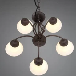 Lámpara de techo colgante Rústica 5 luces 5xE14 acabado marrón óxido estilo rústico 60cm Ø