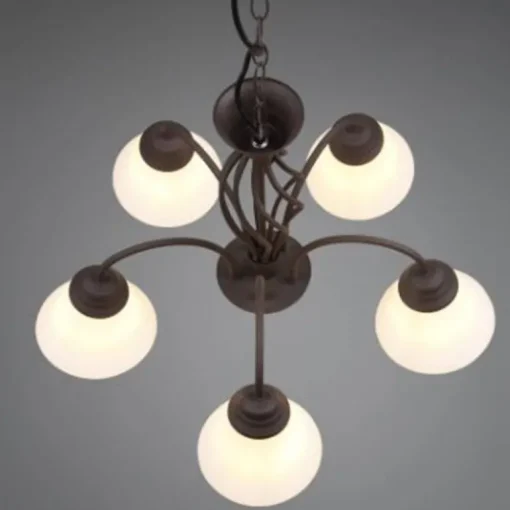 Lámpara de techo colgante Rústica 5 luces 5xE14 acabado marrón óxido estilo rústico 60cm Ø
