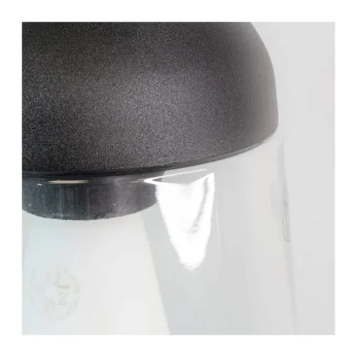 Lámpara de techo colgante Nera 1xE27 acabado aluminio negro cristal transparente IP44 uso exterior estilo moderno 15cm Ø