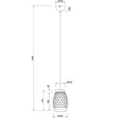 Lámpara de techo colgante Bidar Blanco 1XE27 15cm Ø