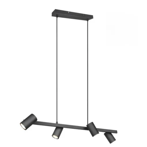 Lámpara de techo colgante Marley 4 luces 4xGU10 acabado metal negro estilo moderno