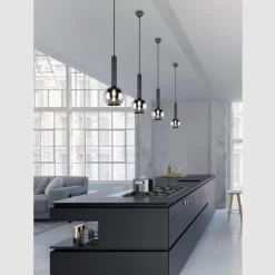 Lámpara de techo colgante Clayton Negro/Fumé 1L 1XE27 20cm Ø