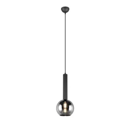 Lámpara de techo colgante Clayton Negro/Fumé 1L 1XE27 20cm Ø