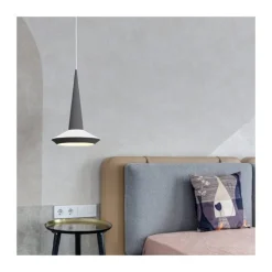 Lámpara de techo colgante Yon 1xE27 acabado gris estilo moderno 26cm Ø