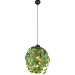 Lámpara de techo colgante Leavy Verde 1XE27 38cm Ø