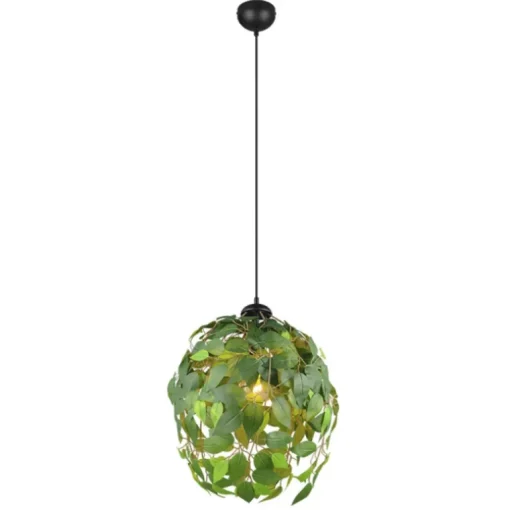 Lámpara de techo colgante Leavy Verde 1XE27 38cm Ø