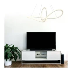 Lámpara de techo colgante Dunia LED integrado 53w 3CCT acabado blanco estilo moderno mando a distancia incluido