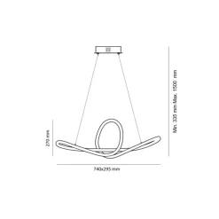 Lámpara de techo colgante Dunia LED integrado 53w 3CCT acabado blanco estilo moderno mando a distancia incluido