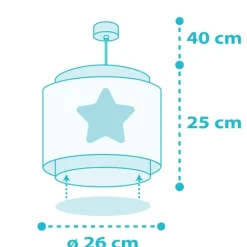 Lámpara de techo colgante Dreams Estrella Azul 1xE27 acabado azul estilo infantil 26cm Ø