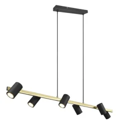 Lámpara Lineal 6L Marley negro/oro